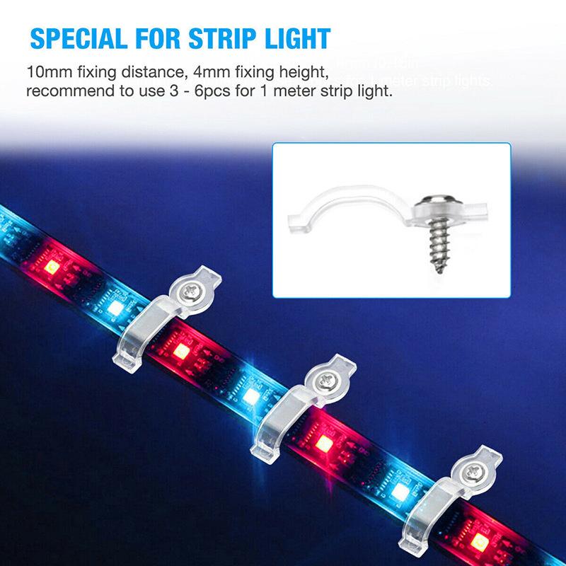 100pcs with Screw Mounting Clip Fixing Buckle for 3528/5050/5630/3014 RGB LED Strip Lights