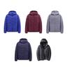 Men Down Coat Hooded Lightweight Warm Winter Jacket Long Sleeve Zipper Closure Windproof Cold Weather Outerwear