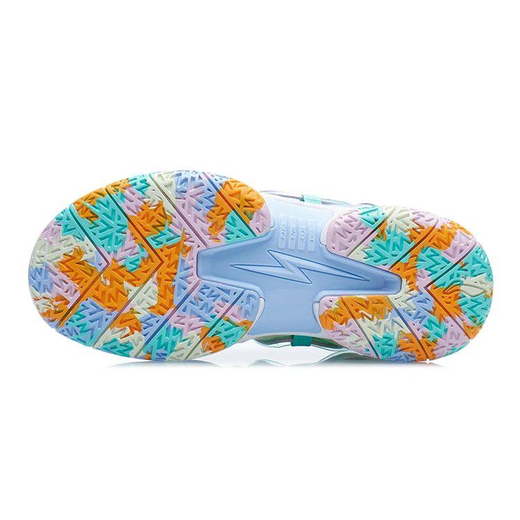 Li Ning Youth Flash 6 Trendy Comfortable Durable Breathable Mid-Top Basketball Shoes Kids Basketball Shoes Fluorescent-Jade-Green YKBR024-5