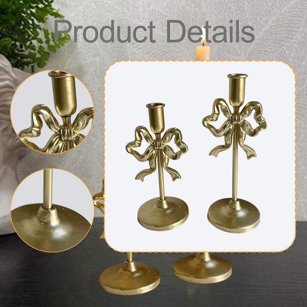 Candle Holder Set Dinner Table Ornament, Elegant, Stand Candlestick for Housewarming