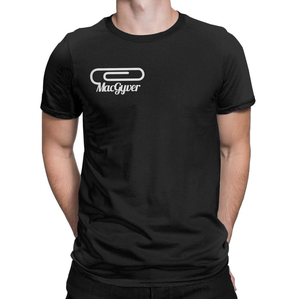 Men MacGyver TV Series Utility Paper Clip T Shirt Ingenuity Cotton Tops Funny Short Sleeve Round Neck Tee Shirt New T-Shirts