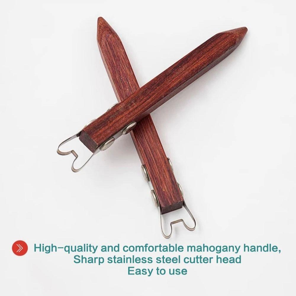 DIY Pottery Tools Handmade Pottery Sculpture Ring Foot Scraper Ceramic Modeling Wooden Handle Clay Extruder Tool