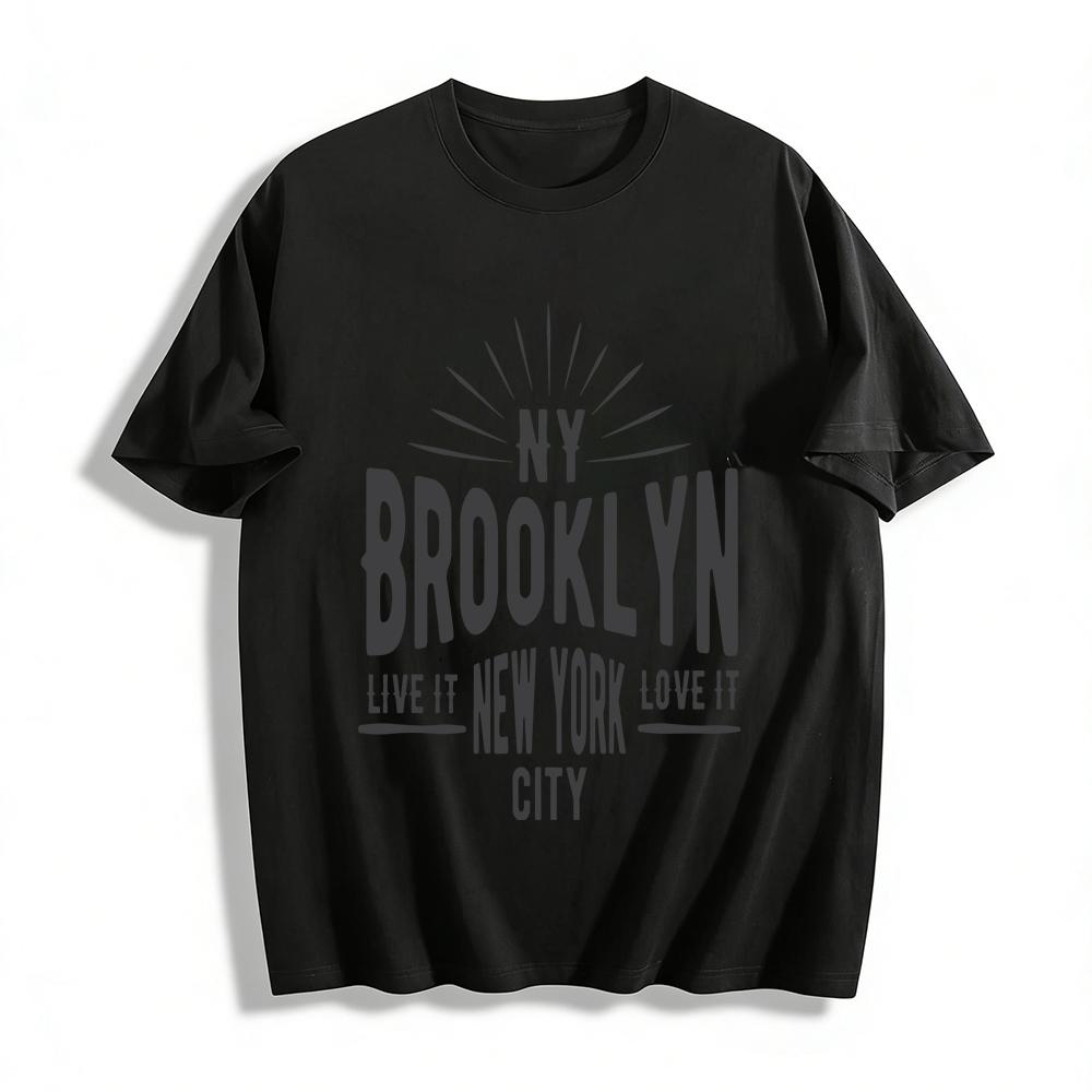 NY Brooklyn Graphic Tee Casual Unisex Top Live Love New York City Pure cotton T-shirt XXS