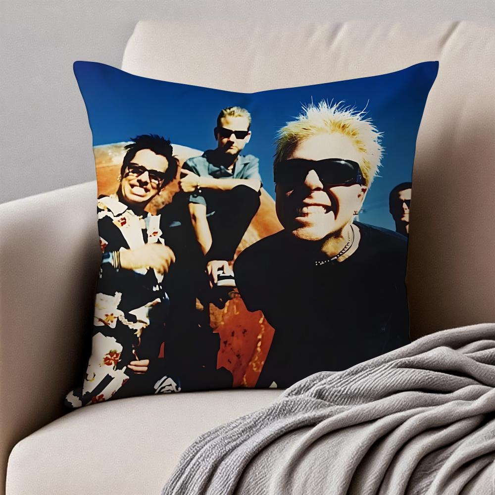 Punk Rock American Band TThe OOffspring Cushion Cover Pillowcase Antidustmite Invisible Zipper Short Plush Sofa Cushion