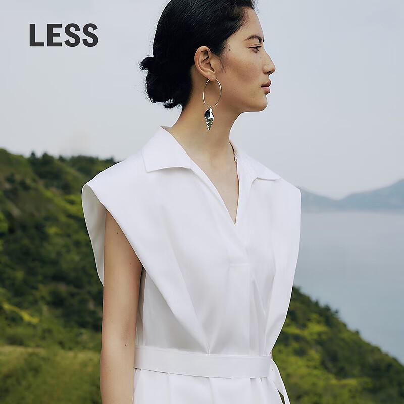 LESS 2025 Summer Lapel Loose Sleeveless Shirt L