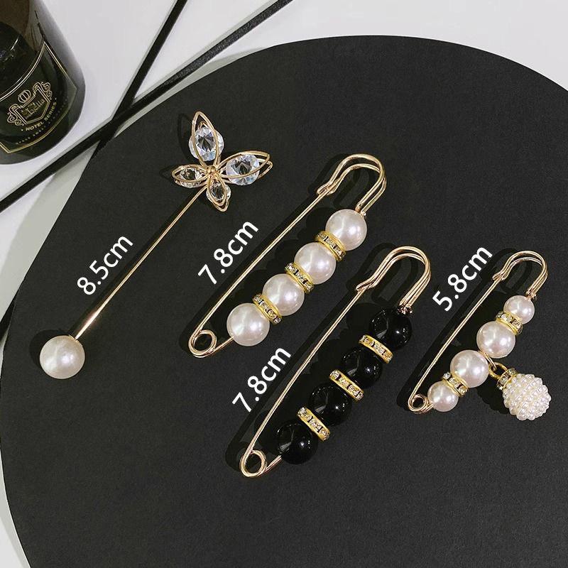 Elegant Pearl Flower Brooch for Women - Anti-Exposure Clothing Pin Accessory