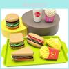 Engaging Mini Kitchen Play Food Toys Set With Sandwich Burger And Fries For Children