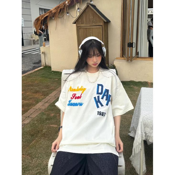 

Летняя мужская американская повседневная универсальная футболка с принтом, свободный и модный мужской топ с круглым вырезом 2XL белый