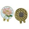 Golfballmarkør Hattklemme Emalje Lotusblomst Design Magnet Hattklemme Ballmarkør Golftilbehør for Kvinner Menn Golfspiller Gave