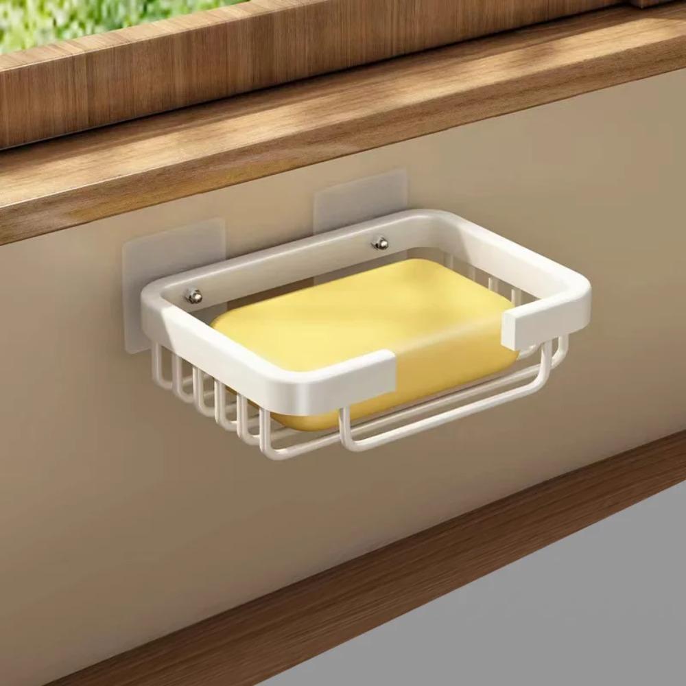 Quality Wall Mounted Soap Dish Self-adhesive Drill Free Soap Box Hollow Type Aluminum Metal Soap Holder Bathroom