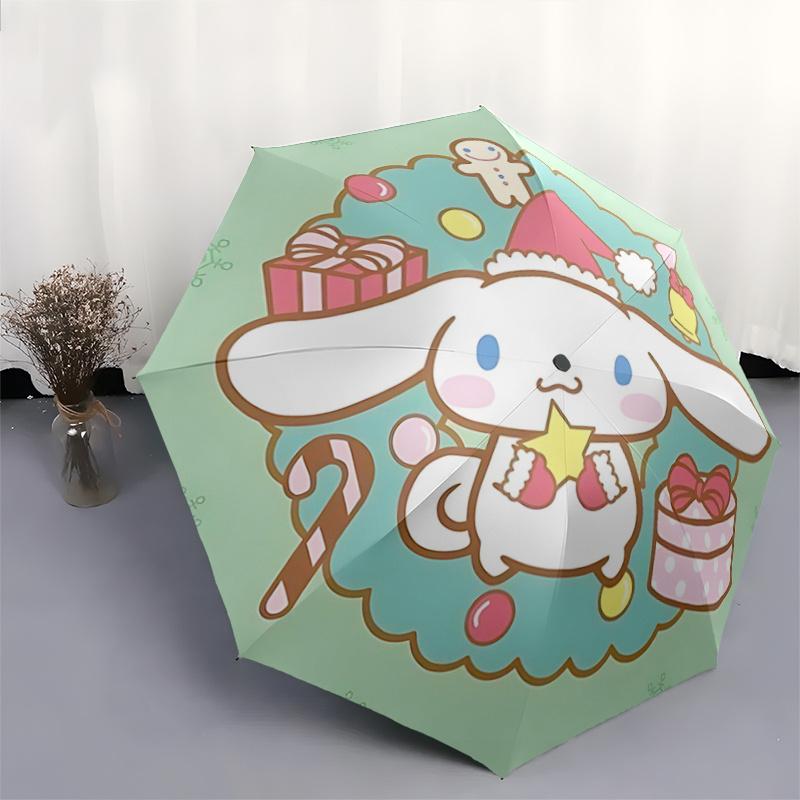 1pc Christmas Cinnamoroll Automatic Opening Umbrella with Foldable Design, 8-Rib Iron Frame Outdoor Umbrella, Festive Gift for Fans, Travelers, Daily