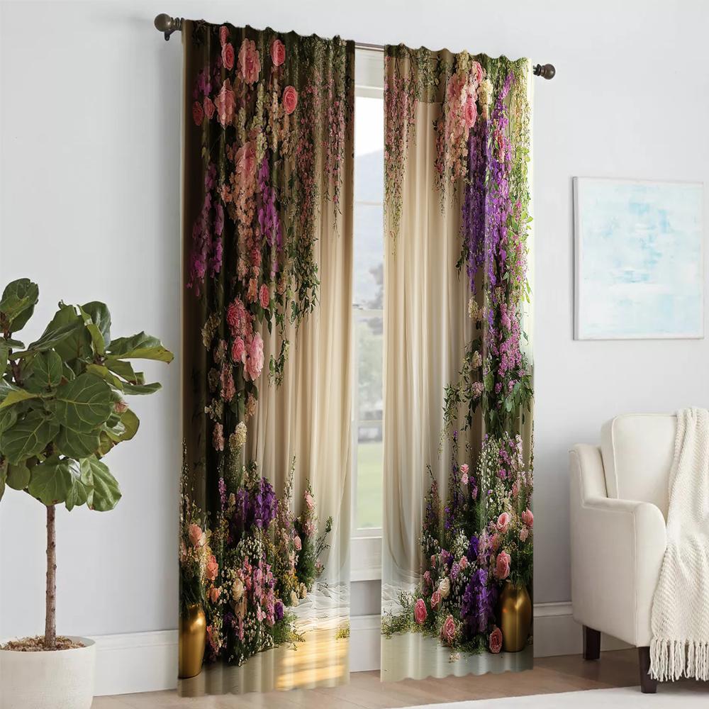 2 pcs   versatile polyester transparent curtains for home decoration Wedding for use in bedrooms and living rooms
