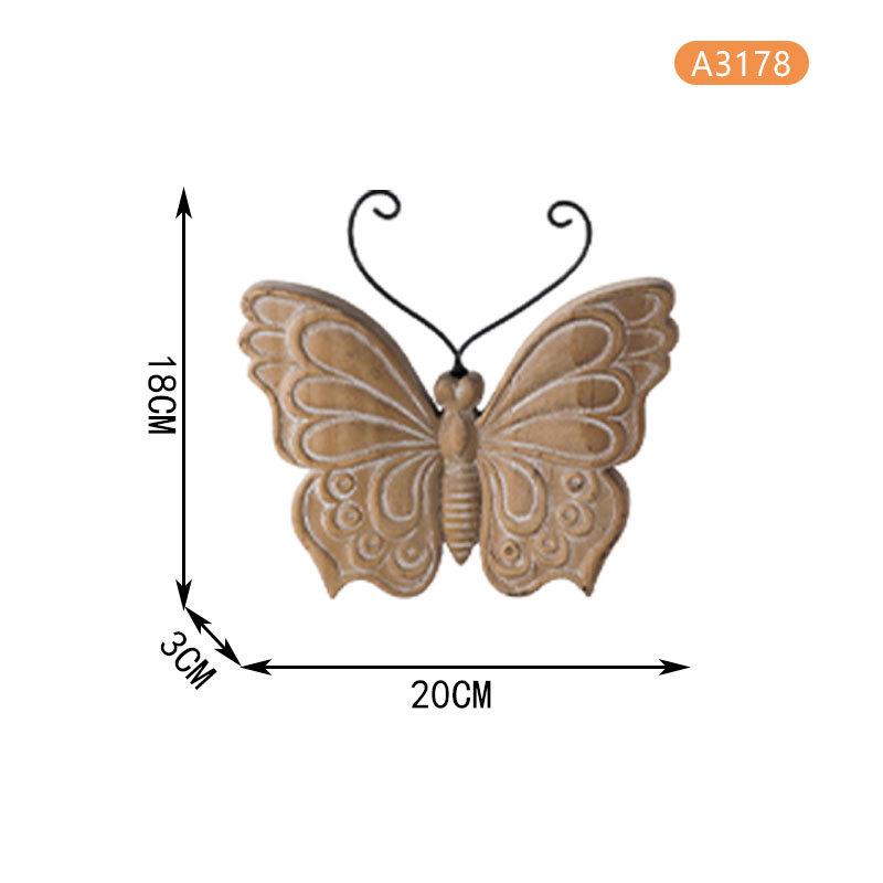 

New Chinese Solid Wood Carving Festival Decoration: Wabi-sabi Retro Butterfly Desktop Ornament
