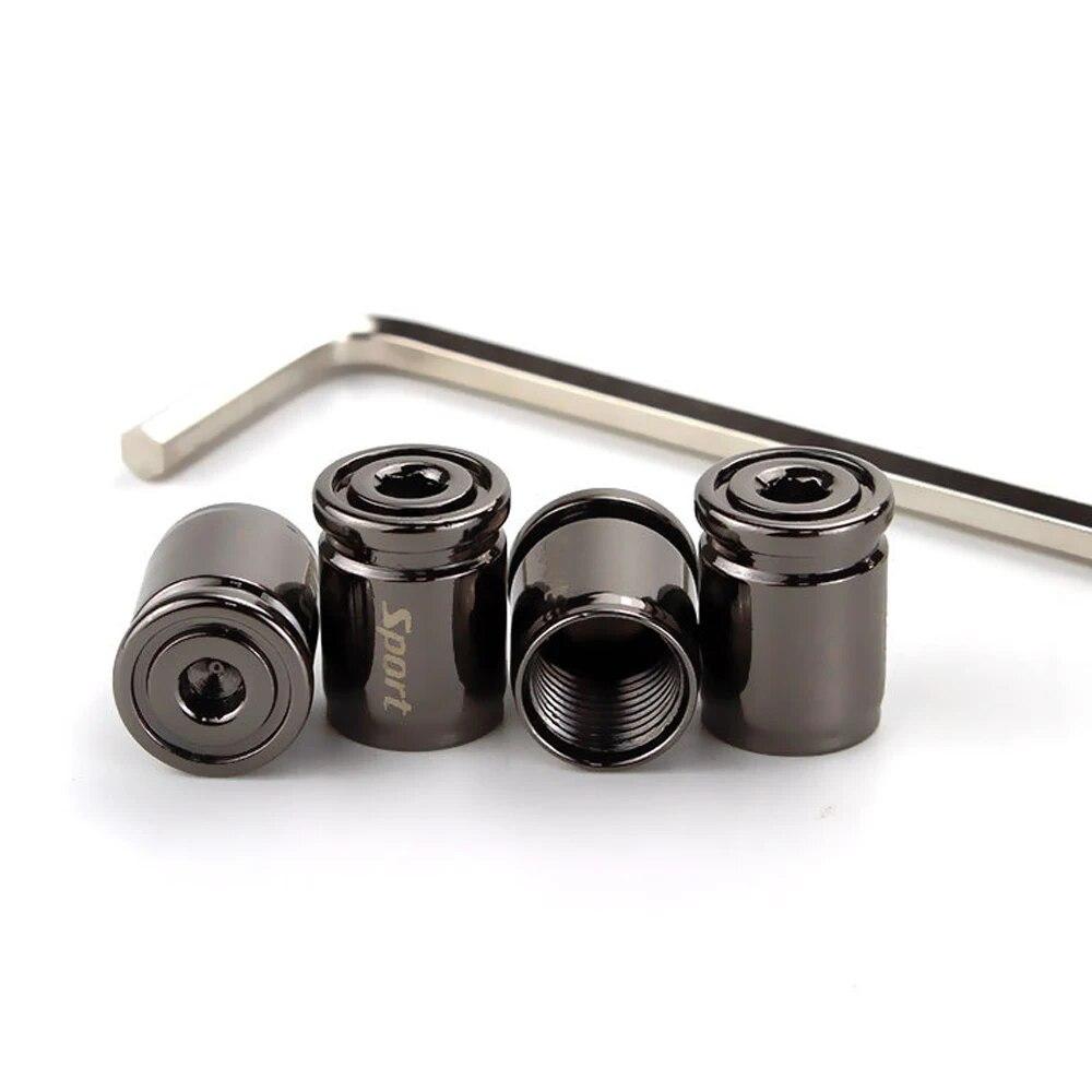 AQTQAQ 1 Set Car Styling Zinc Alloy Anti-theft Sport Car Tire Valve Caps Wheel Tires Tire Stem Air Cap Airtight Covers
