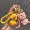 Cute Pig Keychain: Trendy Wool-like Animal Doll Charm for Bags & Car Keys