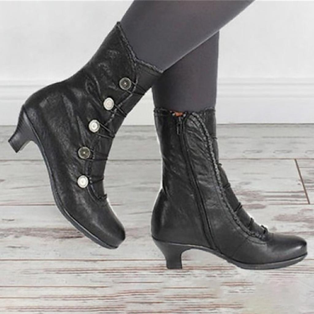 2026 Elegant Women'S Shoes Mid Calf Boots Autumn And Winter Mid Calf Boots Fashion New Pointed Toe Boots Botines Para Mujeres