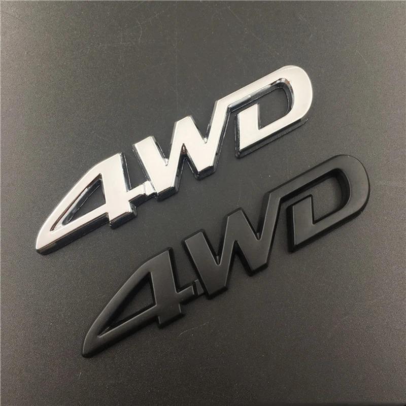 1 szt. Chromowane Metalowe Litery Logo Samochodu 3D 4WD Błotnik Samochodu Boczny Tylny Bagażnik Emblemat Odznaka Naklejki