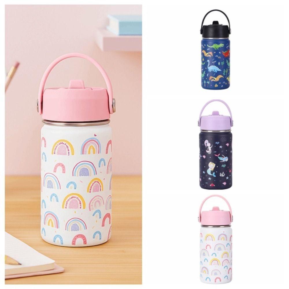 Durable Cartoon Handheld Kettle Fashionable Leak-Proof Vacuum Cup Stainless Steel Insulated Water Bottle Kids Daily Use