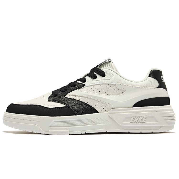 Hongxing Erke Comfortable Versatile Wear-Resistant Low-Top Sneakers Women sneakers Micro-Crystal-White Black 52124201142-004