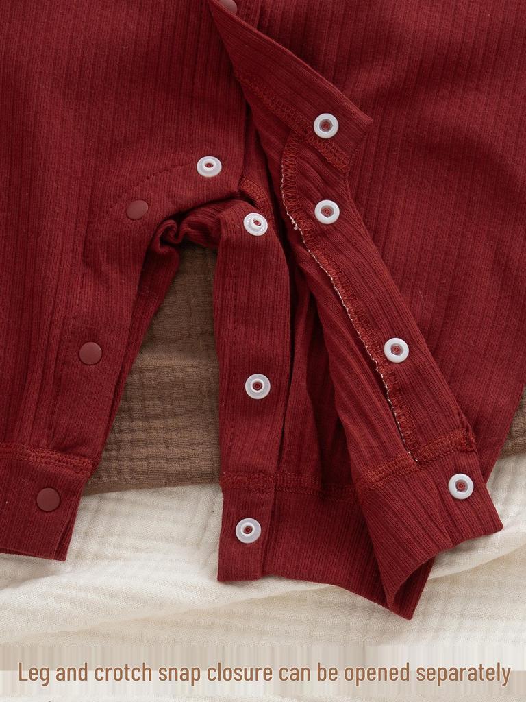 Unisex Red Baby Romper: 100 Days Full Moon Festive Outfit, Pure Cotton, Spring/Autumn, New Year Horse Theme.