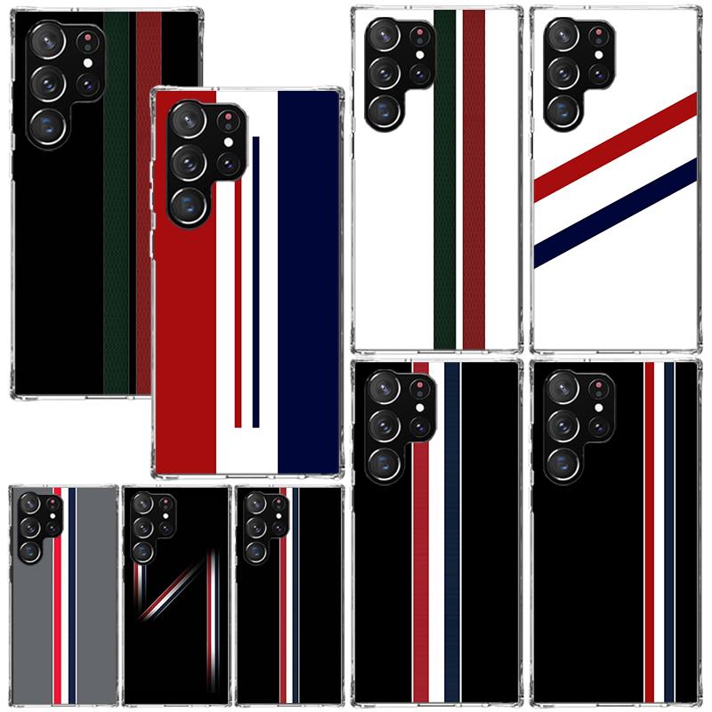 Luxury Sports Line Cool Stripes Phone Case For Samsung Galaxy S26 S25 Edge S24 FE S23 S22 Ultra S21 Plus S20 + Art Fundas Back C