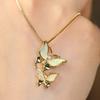 Two butterfly pendant necklaces, simple and personalized niche necklaces.