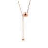 Purple Gold Glossy Beads Fringed Money Light Luxury High-End Chain Plated Rose Gold Ball Necklace