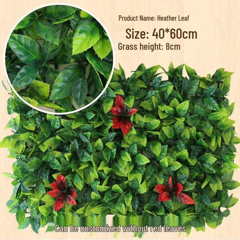 Eucalyptus Artificial Plant Wall Decoration - Greenery Background with Faux Flowers and Lawn Grass Turf