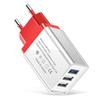 2A 3-Port USB Charger: EU/US Standard Travel Phone & Tablet Charger