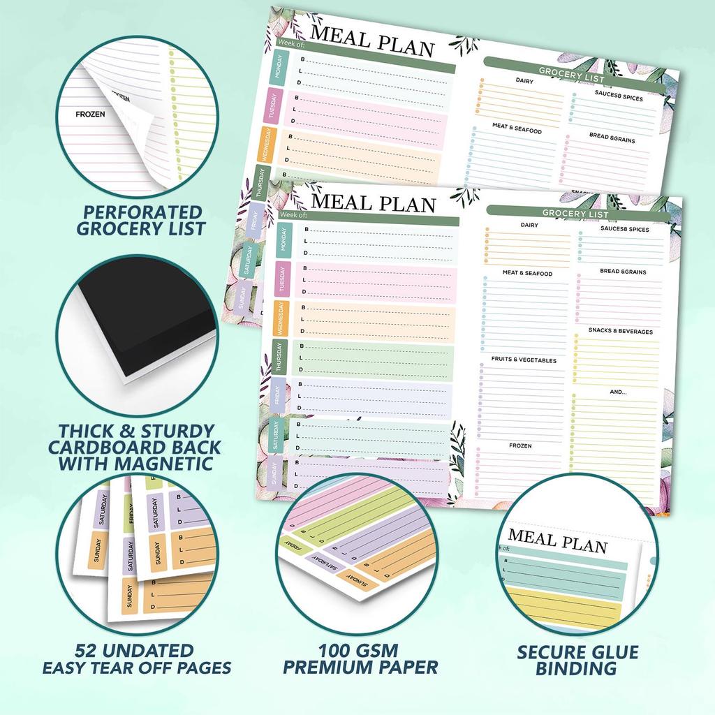 Magnetic Weekly Meal Planner Notebook