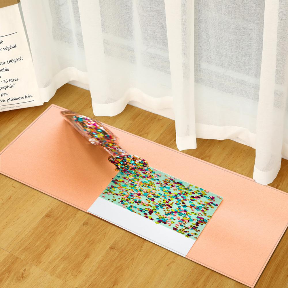 3D Three-Dimensional Door Mat Kitchen Dirt-Resistant Long Bathroom Floor Mat Bedroom Living Room Non-Slip Carpet Floor Mat