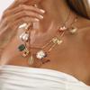 Trend Personality Multi-element Pendant Necklace Vacation Style Colored Oil Drip Flower Sun Butterfly Clavicle Chain