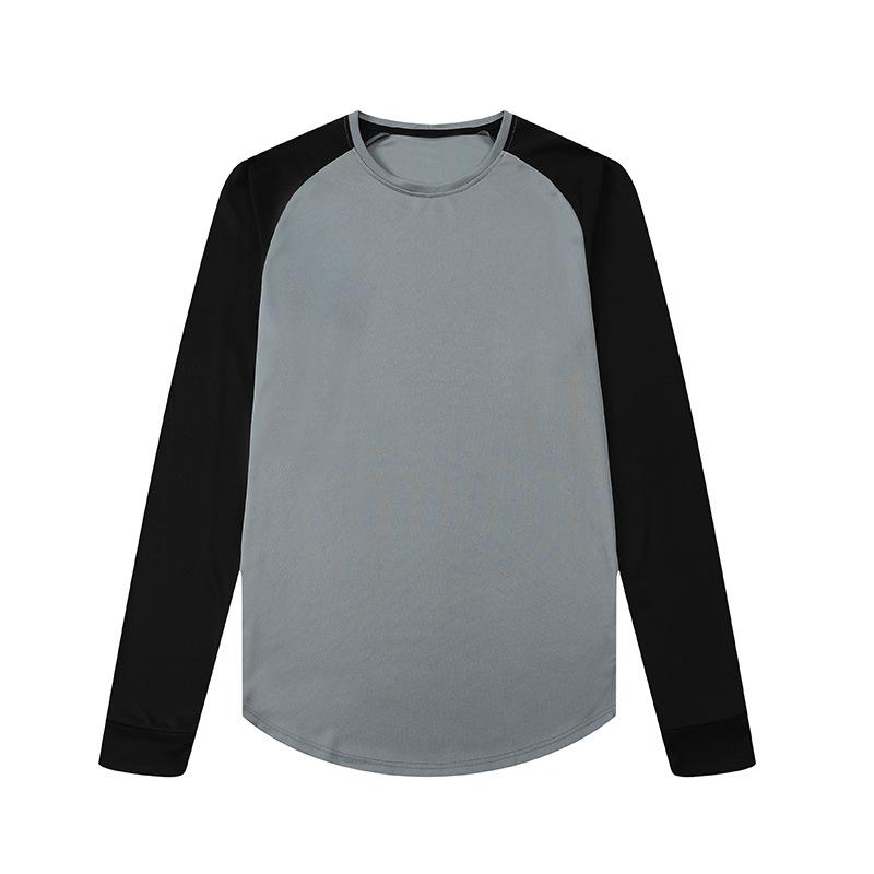 

Мужской быстросохнущий тренировочный костюм для баскетбола с цветными блоками - Дышащая футболка с длинным рукавом 3XL серый