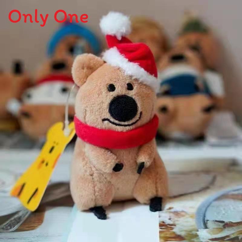 Bear Kangaroo Plush Keychain With Christmas Hat For Kids Gift And Collectible Decor