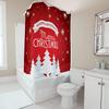 TU Christmas Shower Curtain Festive Holiday Forest Trees Pattern Waterproof Bathroom Decor Xmas Home Decoration Holiday Gift