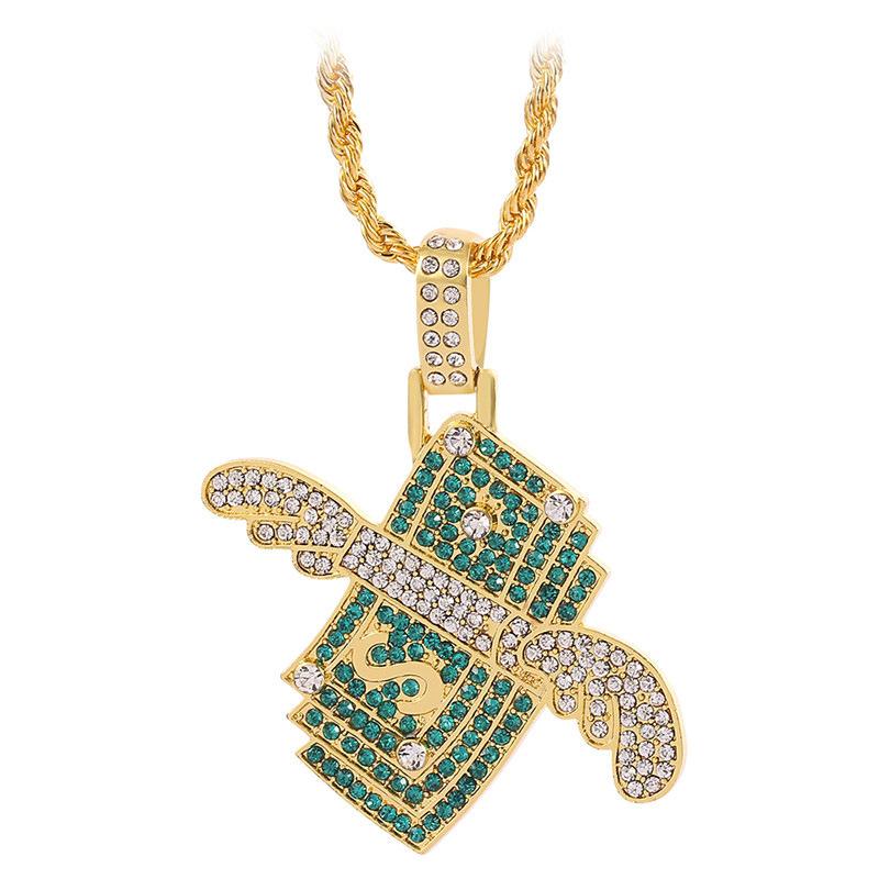 New Three-dimensional Beauty Necklace Flying Money Pendant European and American Nightclub Hip-hop Jewelry