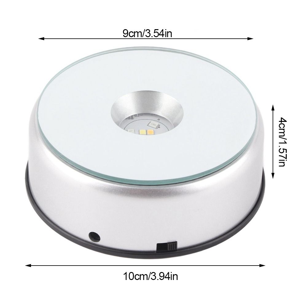 Rotary Stand LED Display Base Silver LED Display Stand For Crystal Glass Figurine