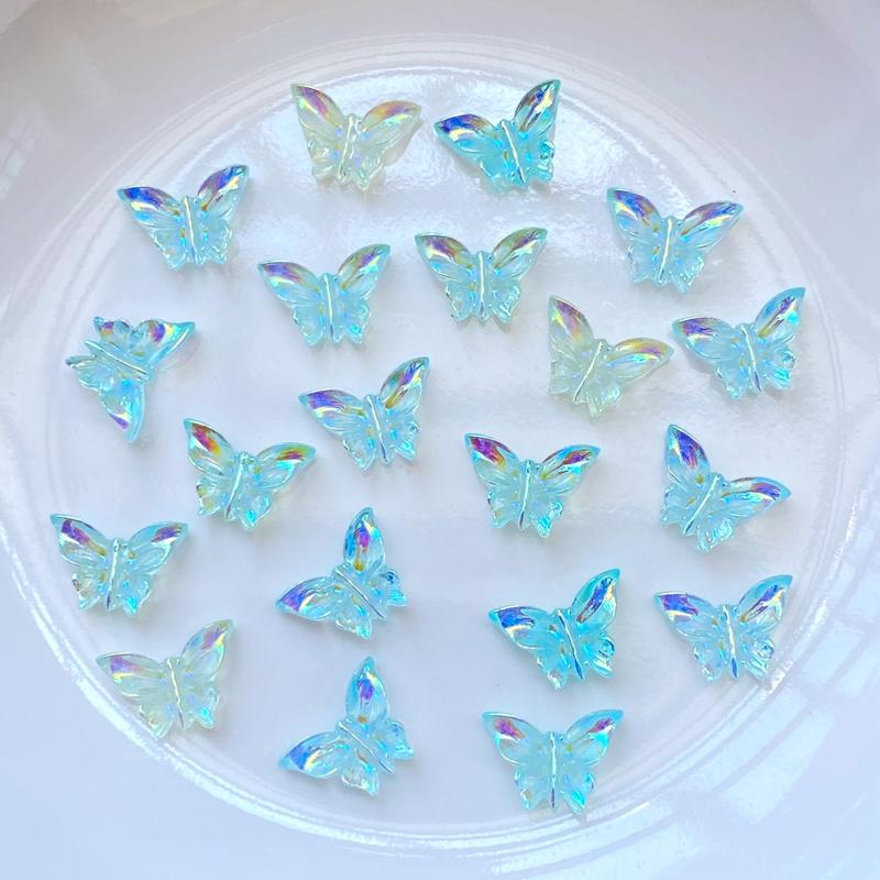 100Pcs New Cute 7*10mm Resin Mini Plated Butterfly Flat Back Cabochon Scrapbook Kawaii DIY Embellishments Accessories