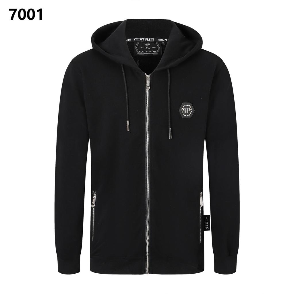 Philipp Plein Men's Rhinestone Skull Hooded Jacket - European & American Street Fashion