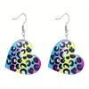 Y2K love Heart Pattern Acrylic Drop Earrings for Women Girls Colorful peach heart LGBT Stud Earrings Lover Jewelry Christams Valentine's Day Gifts