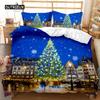 Christmas Duvet Cover Set Christmas Gift Bunny Candle Christmas Theme Bedding Set Double Queen King Size Polyester Quilt Cover