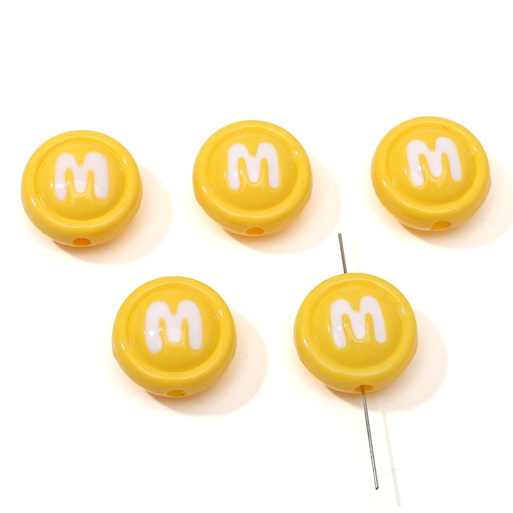 Double Sided Biscuit Charms Enamel M Drip Design for DIY Jewelry 2 or 10 Pcs