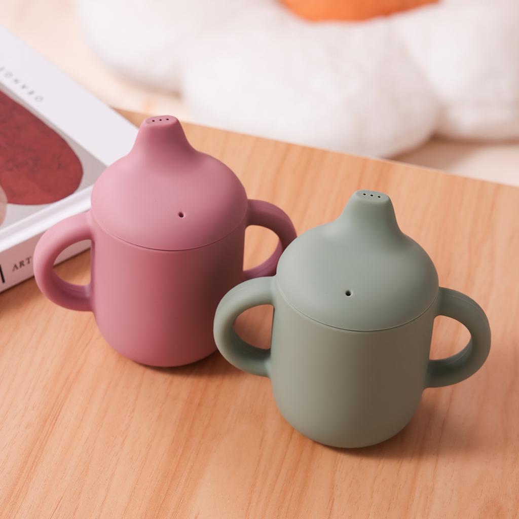 Color Kids 1PCS Silicone Baby Training Cup Double Handle Feeding Water Bottle For Infant BPA Free Toddlers Learning Essentials