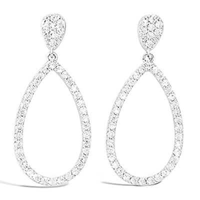 [L7673] - Silver 'Sissi' Silver Earrings (rhodium-plated) - 30x13 Mm