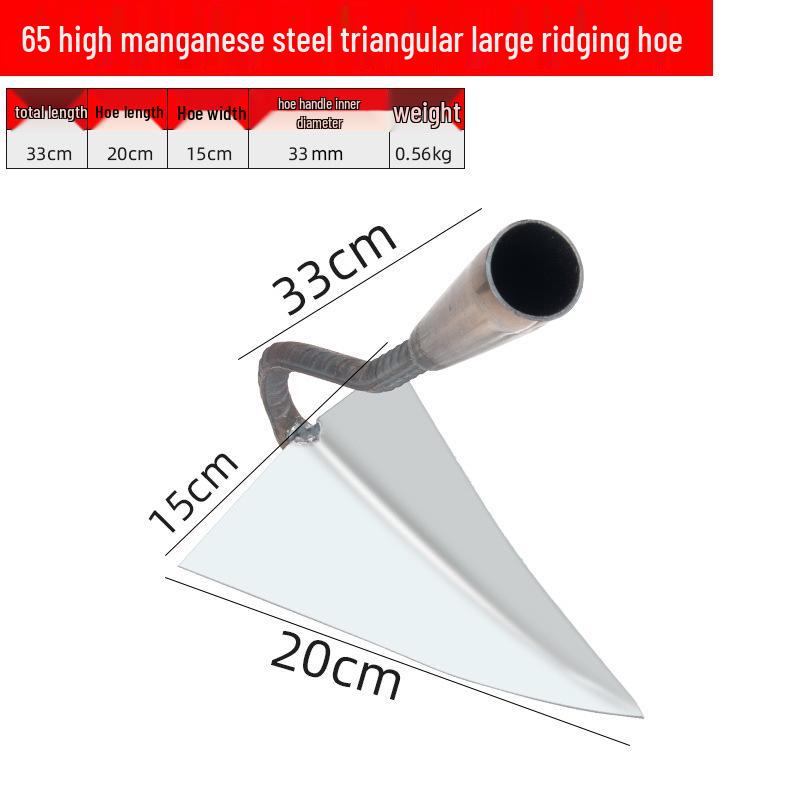 Trójkątna motyka ze stali manganowej do kopania rowów i sadzenia warzyw - Kompletny zestaw narzędzi rolniczych