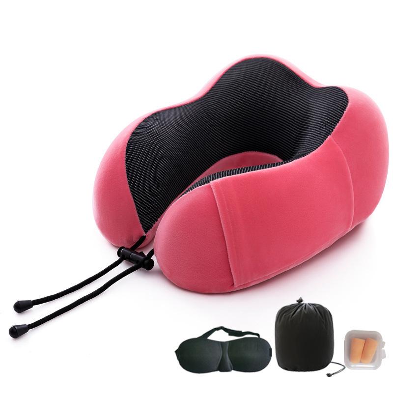 Cuscino Supporto Collo in Memory Foam Magnetico a Forma di Gobba di Cammello - Forma a U, Cuscino da Viaggio Portatile per la Protezione Cervicale