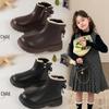 Girls' Stylish Velvet Ankle Boots: 2025 Autumn/Winter New Arrivals for Kids - Double Cotton Princess Martin Boots