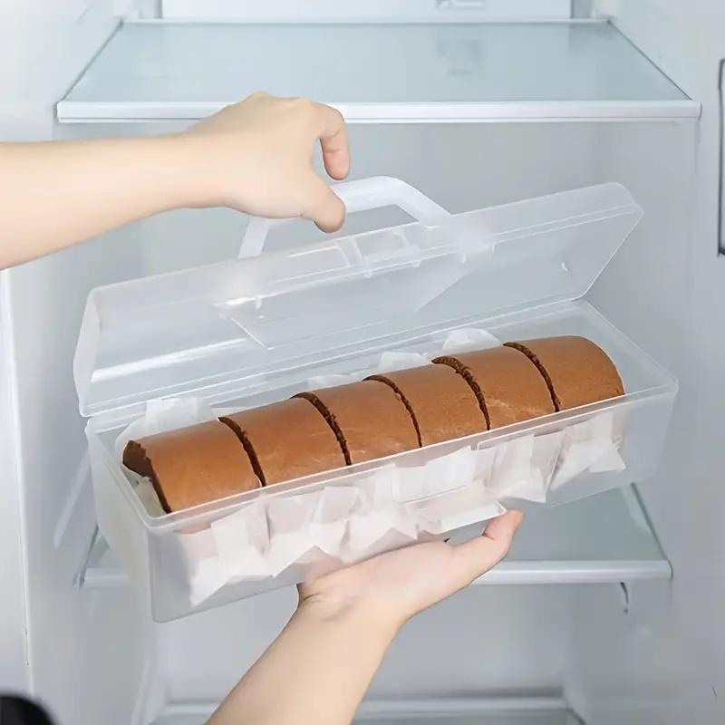

1 шт. Хлебница с ручкой, многоразовый пластиковый контейнер для хлеба, держатель для тостов, органайзер для выпечки, коробки для хранения рулетов для холодильника дома
