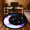 1pc Moon Sky Round Chair mat office Area Rug - Non-Slip, Floor Mat for Office, Bedroom, Ideal home decor gift p0105050