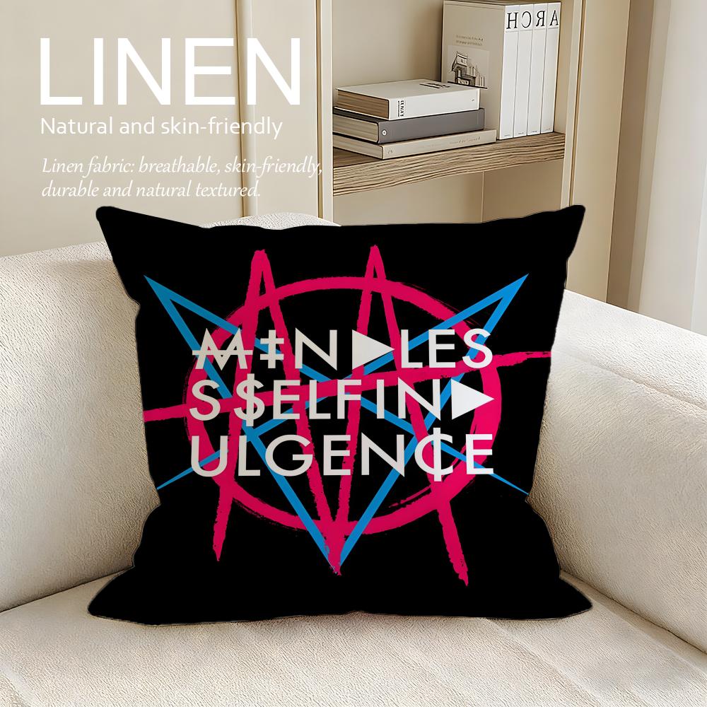 Music Mindless Self Indulgence Cushion Cover Pillowcase Set Pcs X X Breathable Washable Sofa Cushion Cover